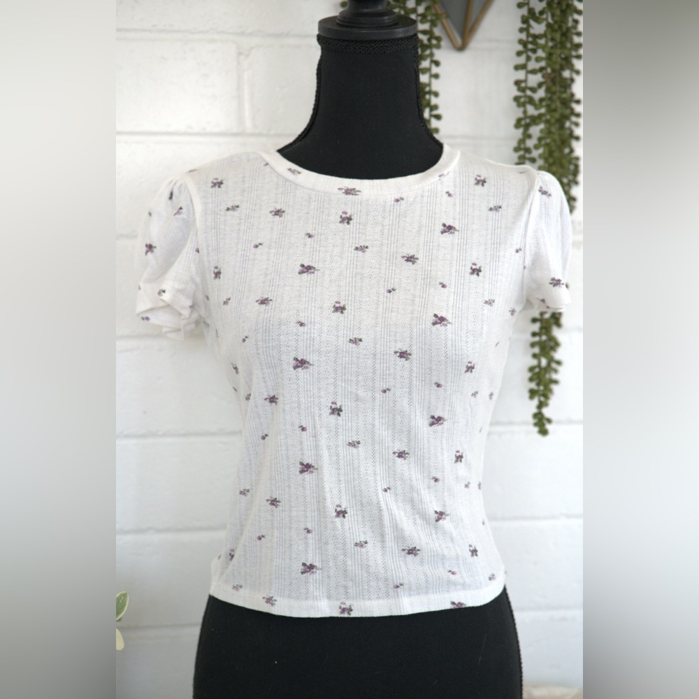 Brandy Melville Floral White Women's Top